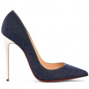 NEW CHRISTIAN LOUBOUTIN SO KATE Denim Heels US7.5